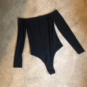 Black Off-the-Shoulder Onsie